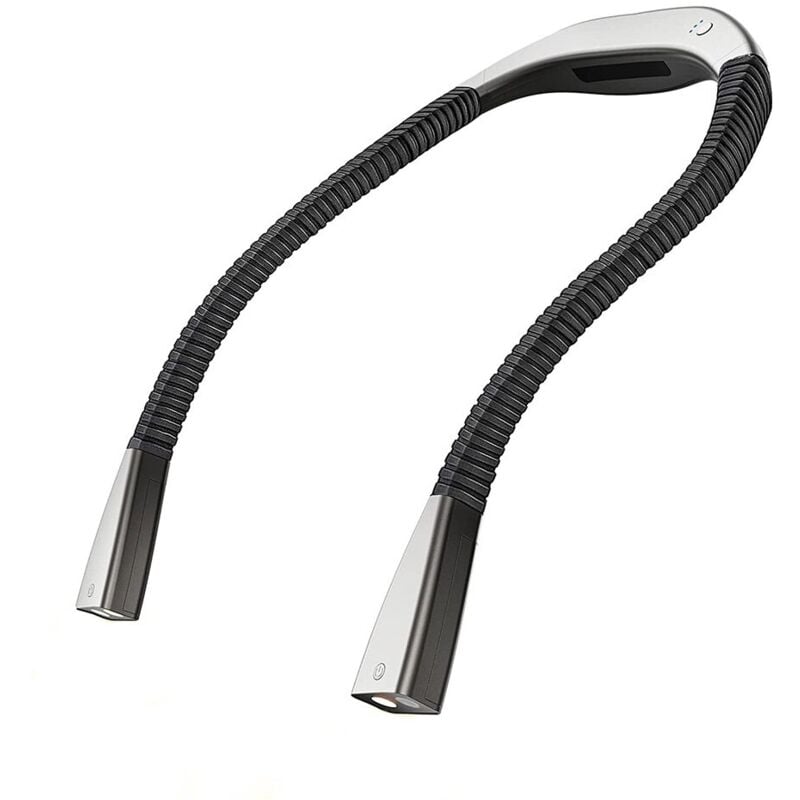 Jusch - Lampe de bureau portable, 2000 mAh, 3 couleurs, positionnement du cou, réglable à 360°, mode sos, usb, 5 v, argent