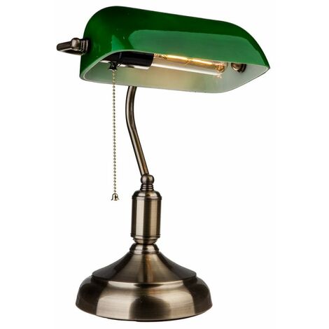 lampada led da tavolo vintage in metallo con portalampada e27 diffusore inclinabile di 90° in vetro colore giallo