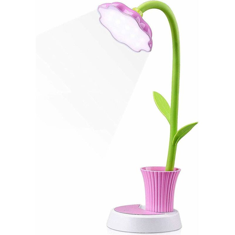 Echoo - Lampe de bureau pour enfants - Lampe de bureau rechargeable créative Lampe de table à capteur tactile de protection des yeux led (Rose)-Fei Yu