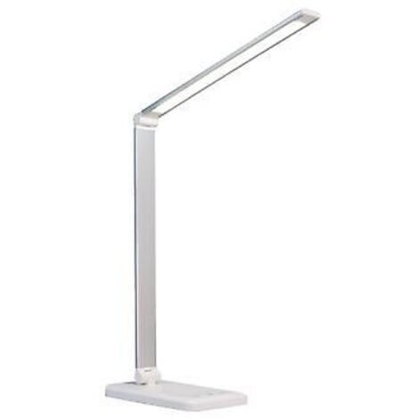 Lampe de bureau professionnelle, lampe de bureau LED argentée, plusieurs options d'éclairage pour le bureau à domicile, design élégant et minimaliste, 5 modes d'éclairage et 10 niveaux de luminosité