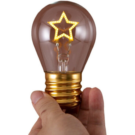 Lampe de bureau rechargeable, lampe USB en forme d'étoile alimentée par piles, lampe de bureau décorative sans fil en forme d'étoile alimentée par piles et lampe LED à ampoule Edison