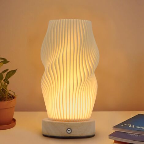 Lampe de bureau rechargeable USB - Veilleuse à intensité variable imprimée en 3D, idéale pour les tables de chevet et les activités en terrasse