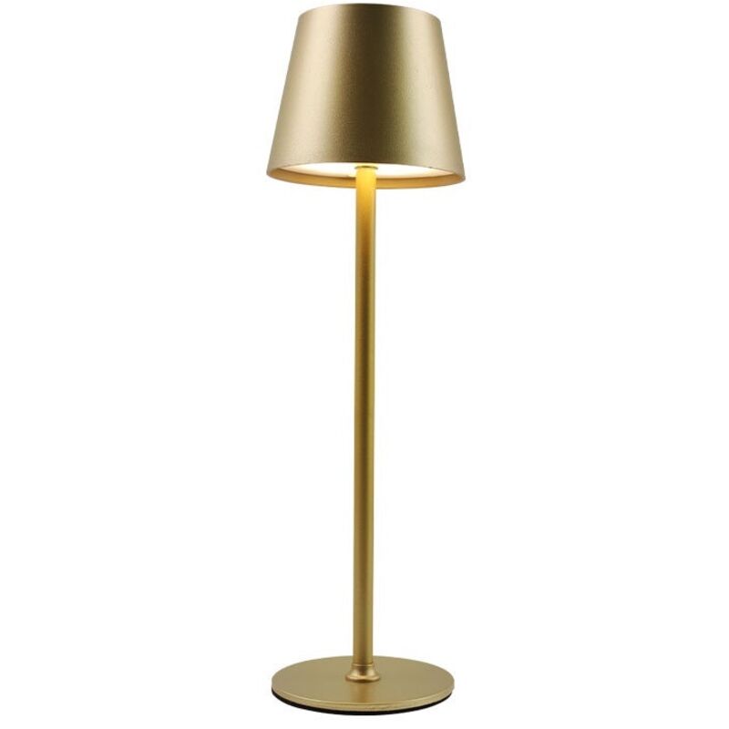 Lampe de bureau sans fil à intensité variable, LED tactile 3 couleurs, avec USB-C(Or)