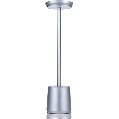Lampe de bureau sans fil en métal, lampe de table LED portable avec capteur tactile, rechargeable, en aluminium, avec 3 niveaux de luminosité, veilleuse, lampe de chevet, lampe de salle à manger