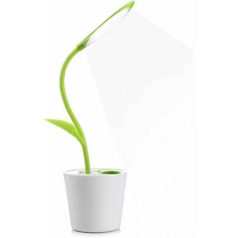 Lampe de Bureau Sans Fil, Lampe de Table Liseuse LED Tactile Luminosité Ajustable avec Pot à Crayon Bureau Décoration Cadeau Originale pour Ado Fille Enfant, Vert [Classe énergétique A++]