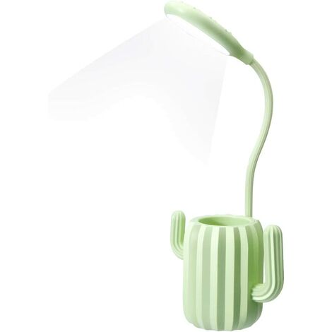 Lampe De Bureau Sans Fil Lampe De Table Liseuse Led Tactile Luminosite Ajustable Avec Pot A Crayon Bureau Decoration Cadeau Originale Pour Ado Fille Enfant Vert Hyy 8895