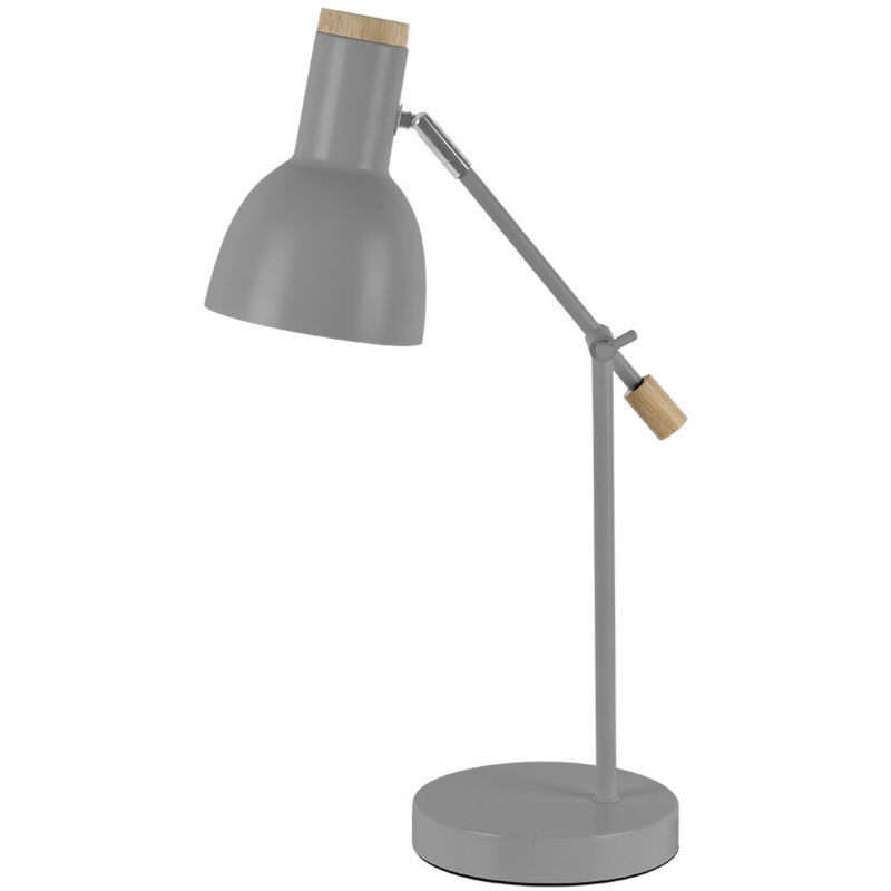 Lampe de bureau Tejo 1xe27 gris/hêtre réglable 50x15x16,5cm