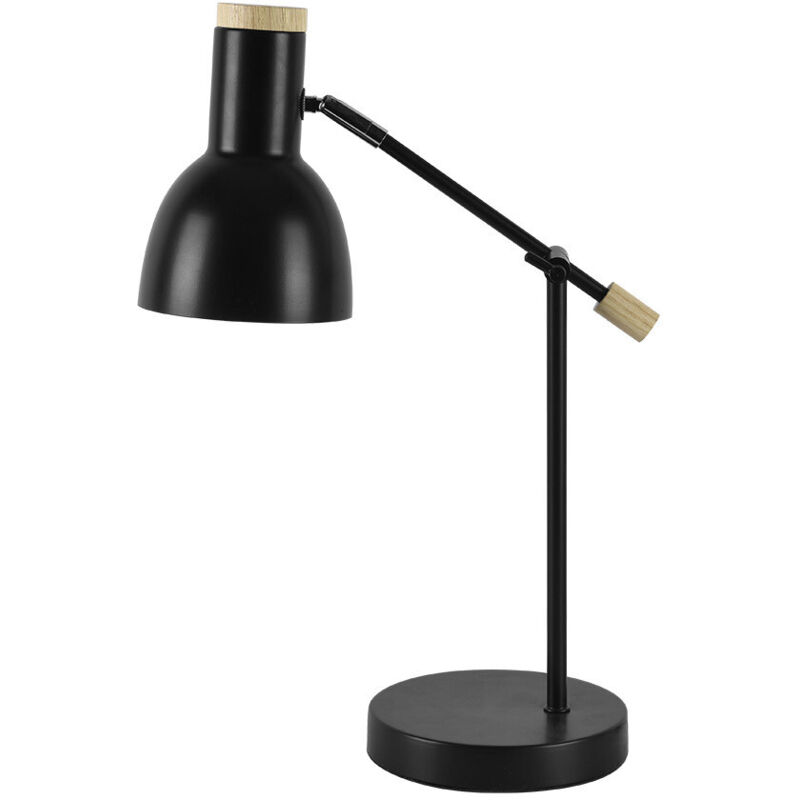 Lampe de bureau Tejo 1xe27 noir/hêtre réglable 50x15x16,5cm