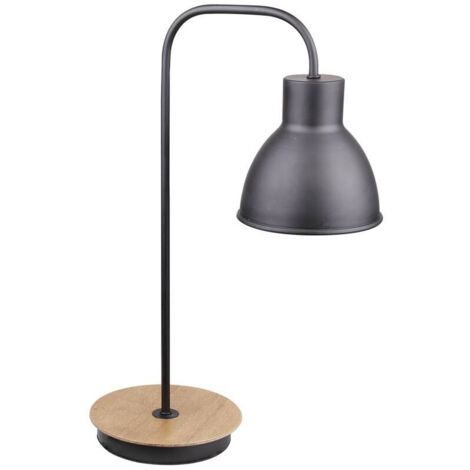 Lampe de bureau VARIO noire bois métal E27 60W Candellux