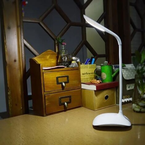 Lampe de bureau，Lampe de Bureau LED - 3 Niveaux de Luminosité/18 leds - Blanc