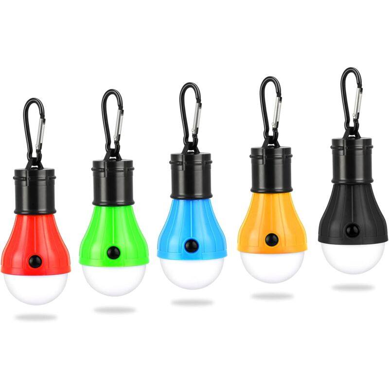 Lampe de Camping, Lanterne de Camping led Lampe de Camping à Piles Lampe de Tente Portable Lumière de Secours étanche Pour le Camping (5P)