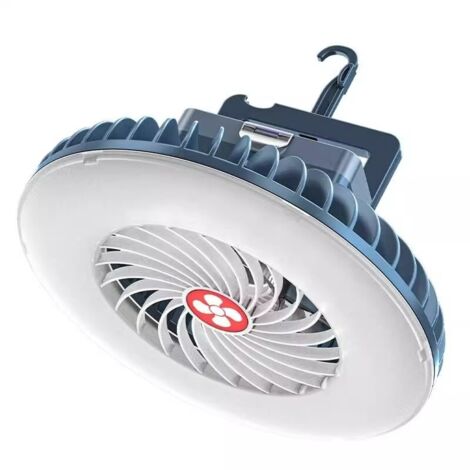 Lampe de camping LED 1 pièce avec ventilateur rechargeable USB, ventilateur de camping avec lumière, lampe de tente lanterne accessoires de camping en plein air