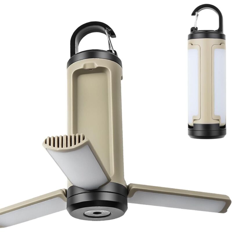 Lampe de camping LED pliable, rechargeable, batterie 1200 mAh, lampe torche portable, lampe de tente multifonctionnelle, 1 unité