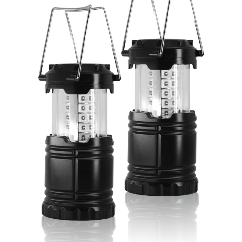 Lampe de Camping Led Pliable2 Pièces Lanterne de Camping Portable Etanche Lampe Torche Ipx5 Pour Eclairage Extérieur Camping, Randonnée, Jardin,