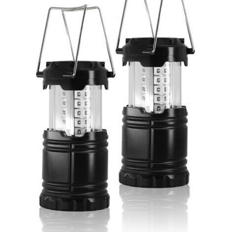 Lampe de Camping Led Pliable2 Pièces Lanterne de Camping Portable Etanche Lampe Torche Ipx5 Pour Eclairage Extérieur Camping, Randonnée, Jardin, Pêche, Etc.