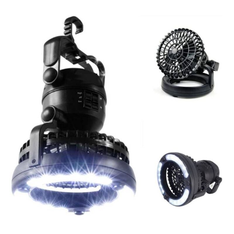 Coocheer - Lampe de camping led portable avec ventilateur de plafond – Éclairage d'urgence et refroidissement en cas d'ouragan – Lampe de jardin