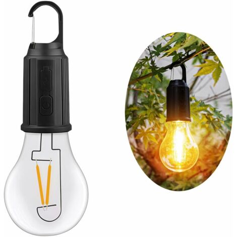 Lampe de camping LED portable, peut être accrochée n'importe où, (Noir 1 pièce) (T01)
