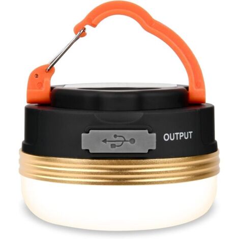 Lampe de Camping LED Rechargeable 4 Modes, Base Magnétique et Crochet, IP43 Étanchéité pour Randonnée, Pêche et Coupures de Courant