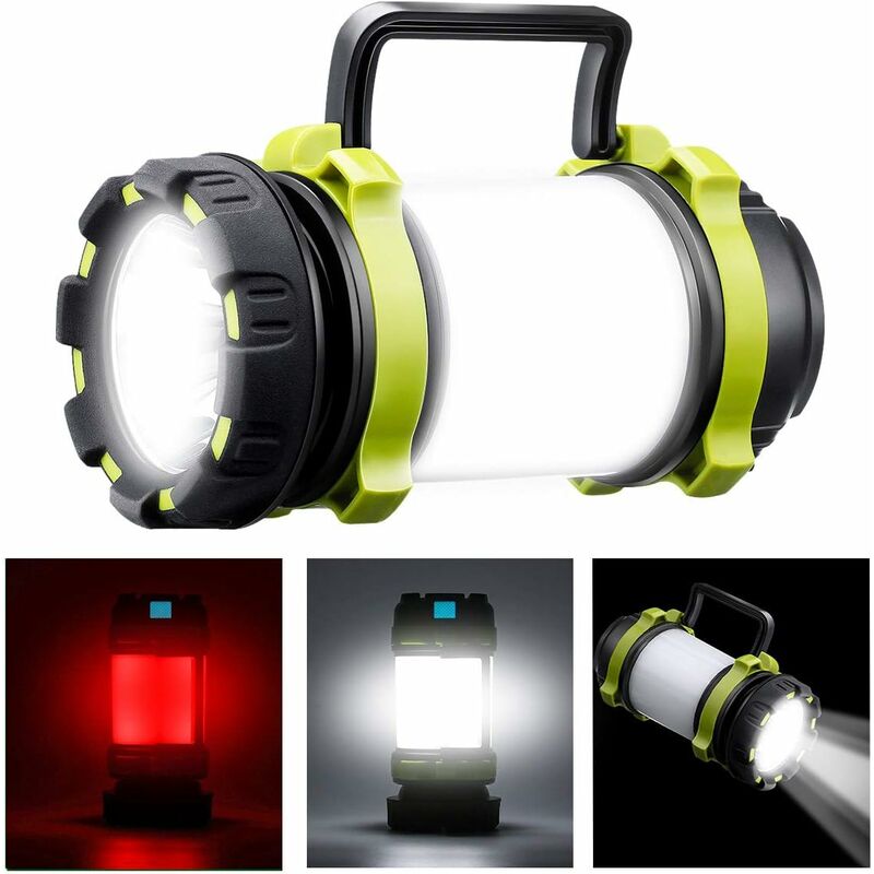 Lampe de camping led rechargeable, lampe de camping super puissante de 1000 lumens, 6 fonctions étanches IPX5, convient à la pêche de nuit, à la
