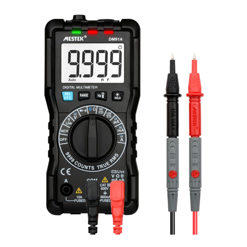 Ayyqh - Multimètre numérique mestek 9999 points, protection complète, mini dmm, multimètre portable multifonctionnel, mesure True rms, tension ac/dc,