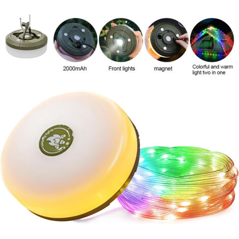 Lampe de camping pour usage extérieur, lanterne de 10 m avec câble, rechargeable et étanche, idéale pour la randonnée sous tente. - AquaForge