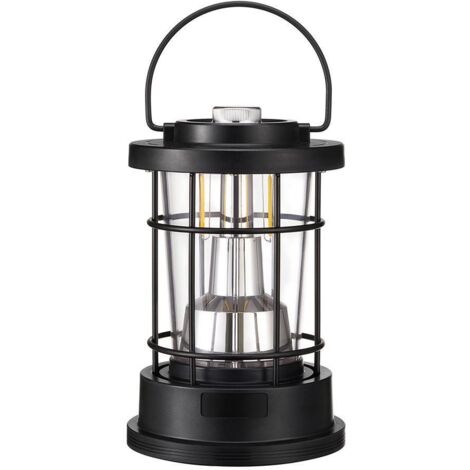 Lampe de camping rechargeable USB – 3 modes – Style rétro – Haute luminosité