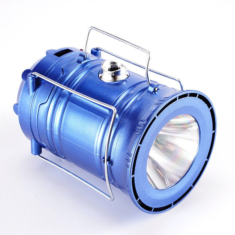 Lampe de camping rechargeable USB, lanterne, lampe torche, lampe de camping extérieure étanche, 1 pièce (bleue)