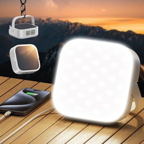 Lampe de Camping Solaire 4000LM, 10000mAh LED Outdoor Camping Light Jusqu'à 100+ Heures & 4 Modes, Détanche Portable Rechargeable lanterne camping Etanche IP65 Pour Tente, Urgence Panne