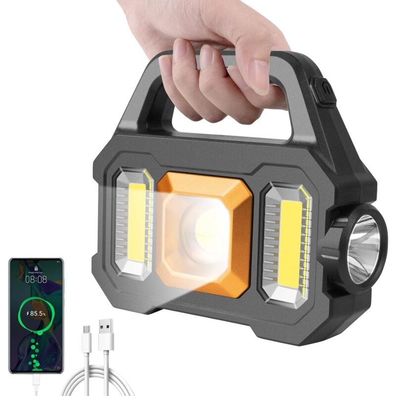Lampe de camping solaire, lampe de camping rechargeable, lampe de poche à led, 6 modes d'éclairage, lampe portable super brillante à 33 led, adaptée
