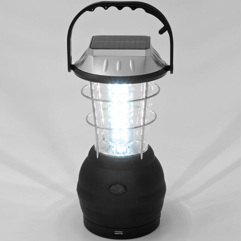 Monzana Lampe de camping solaire rechargeable 36 LED - lanterne avec câble USB et