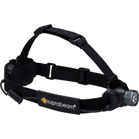 Lampe de casque LED, Dimensions : 70 x 49 x 42 mm, Durée de service 10-30 h, Luminosité de 20 à 200 (gradateur) 300 (Boost) lm, Poids : 184 g