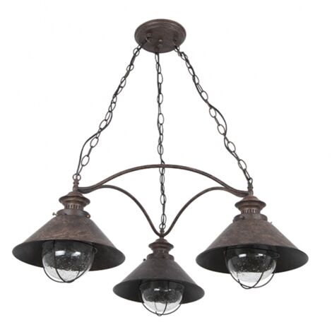 Lampe de Ceiling Nautical Brown. 3xE27. Dimensions Dimmablex70cm.