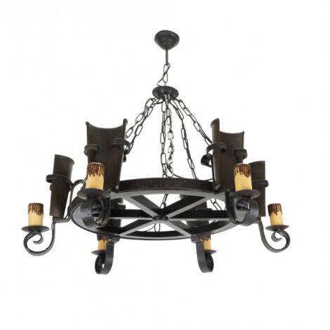 Lampe de Ceiling Rustic Tile 6Lights. 6xE27 60w. Dimensions (86x62cm).