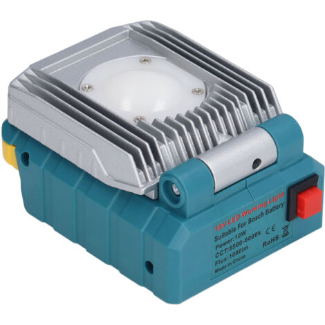 Lampe de chantier LED 10W portable pour batteries Bosch 14.4V 18V Li-ion, éclairage d'atelier