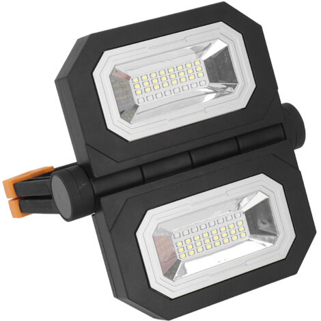 Lampe de chantier LED rechargeable 6000K, 64 LEDs, 2 modes de luminosité, signalisation rouge/bleu, pliable et portable pour atelier