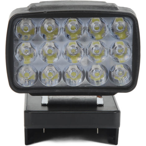 Lampe de chantier LED rechargeable 8W 900LM, batterie Li‑ion 15‑21V avec interrupteur marche/arrêt