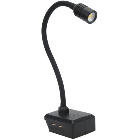 Lampe de chantier LED rechargeable avec aimant, 3 niveaux de luminosité et ports USB pour batteries 14.4V‑20V