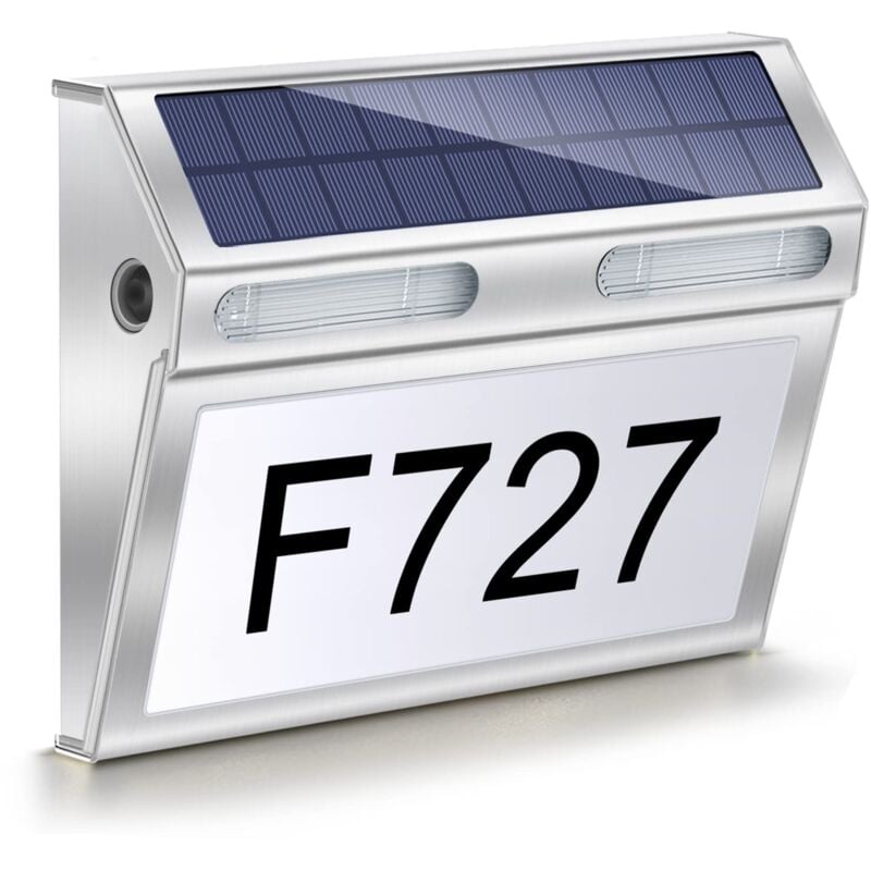 Jusch - Lampe de charge solaire led, 3 niveaux d'éclairage, Détecteur de mouvement, IP65, 1.5W, 1800mAh, Argent