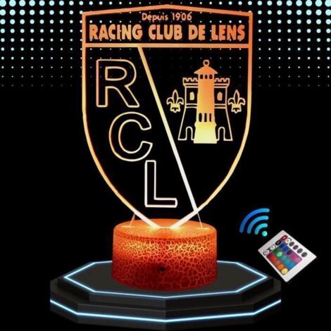 Lampe de Chevet 3D LED - RC Lens - Multicolore - Tactile - Télécommande - Cable USB