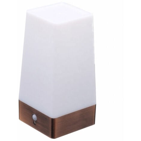 LIFCAUSAL Lampe de chevet à détecteur de mouvement PIR, lampe de bureau à LED, veilleuse de chambre à coucher, petite lampe de table alimentée par batterie, éclairage d'ambiance