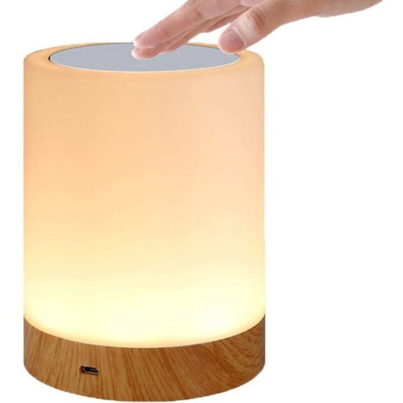 Lampe de chevet avec lumière tactile à intensité variable, lampe de chevet portable avec veilleuse portable