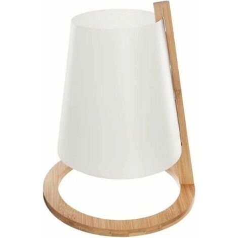 Lampe de Chevet Bambou Naturel 26cm Blanc - SILUMEN