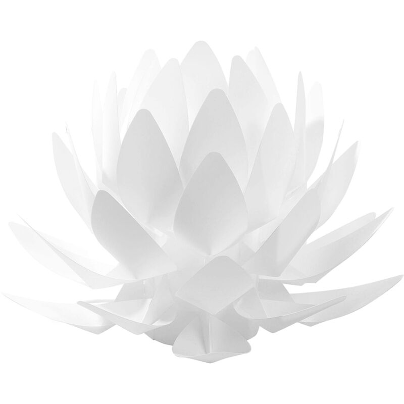 Beliani - Lampe de Table à Poser Design en Forme d'Artichaut en Plastique Blanc E14 Max. 0W Éclairage Déco Tendance pour Salon ou Chambre Moderne