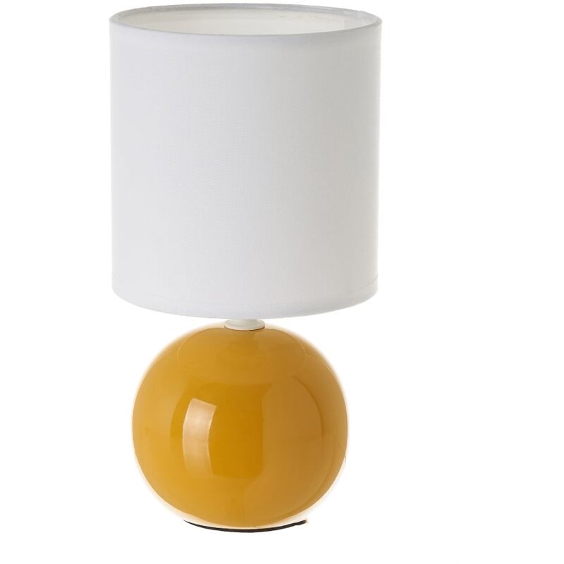 Lampe de chevet boule céramique moutarde ø 13x24 cm