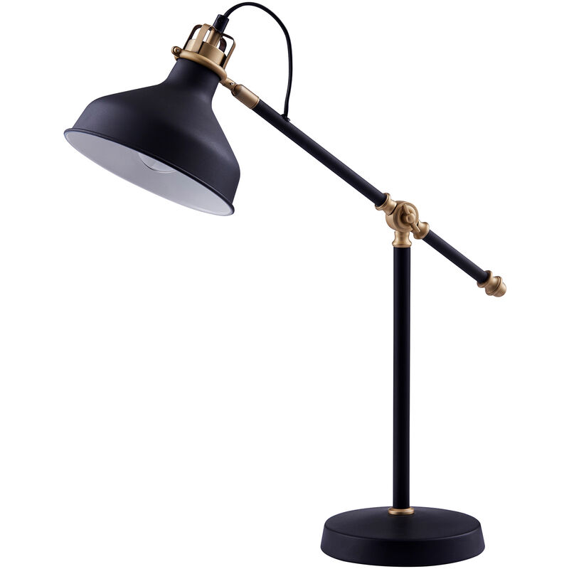 Lampe de chevet bureau à LED chic éclairage moderne noir dorée Mia Teamson Home VN-L00061-EU Lampe de chevet bureau à LED chic éclairage moderne noir dorée Mia Teamson Home VN-L00061-EU
