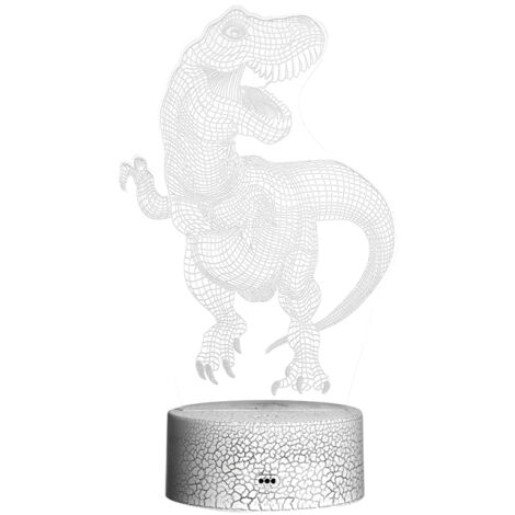 Lampe de chevet/bureau LED dinosaure 3D à effet de lumière changeant de couleur avec commande tactile et télécommande, cadeau idéal pour enfants et décoration intérieure,veilleuse