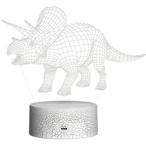 Lampe de chevet/bureau LED dinosaure 3D à effet de lumière changeant de couleur avec commande tactile et télécommande, cadeau idéal pour enfants et décoration intérieure,veilleuse