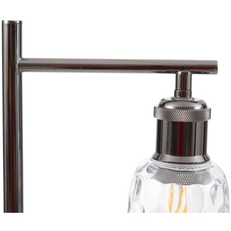 Lampe de chevet cercles de marbre argenté 54 cm