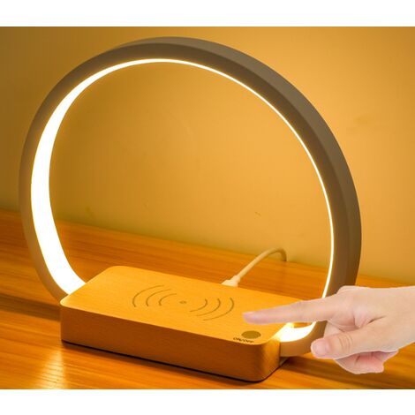 Lampe De Chevet Chargeur Sans Fil 18W Dimmable, Lampe Chargeur Induction  Avec Support De Téléphone Portable Et Interface De S[J3273]