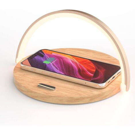 Lampe de Chevet Chargeur sans Fil,Lampe de Table Tactile